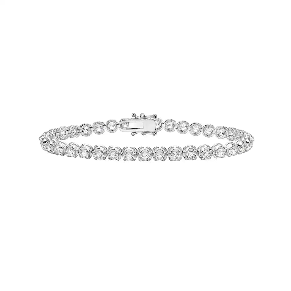 5 CTW Classic Round Lab Grown Diamond Crown Tennis Bracelet