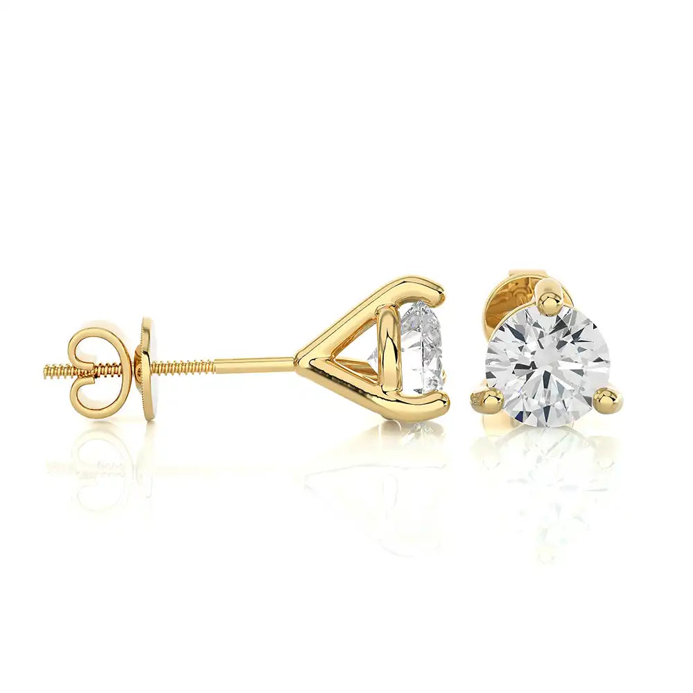 2 CTW Brilliant Lab Grown Diamond Classic Studs Earrings