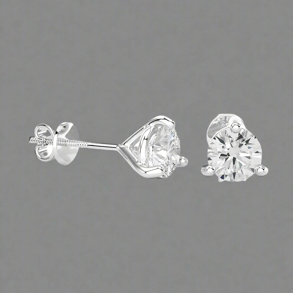 2-1/2 CTW Round Brilliant Lab Grown Classic Studs Earrings