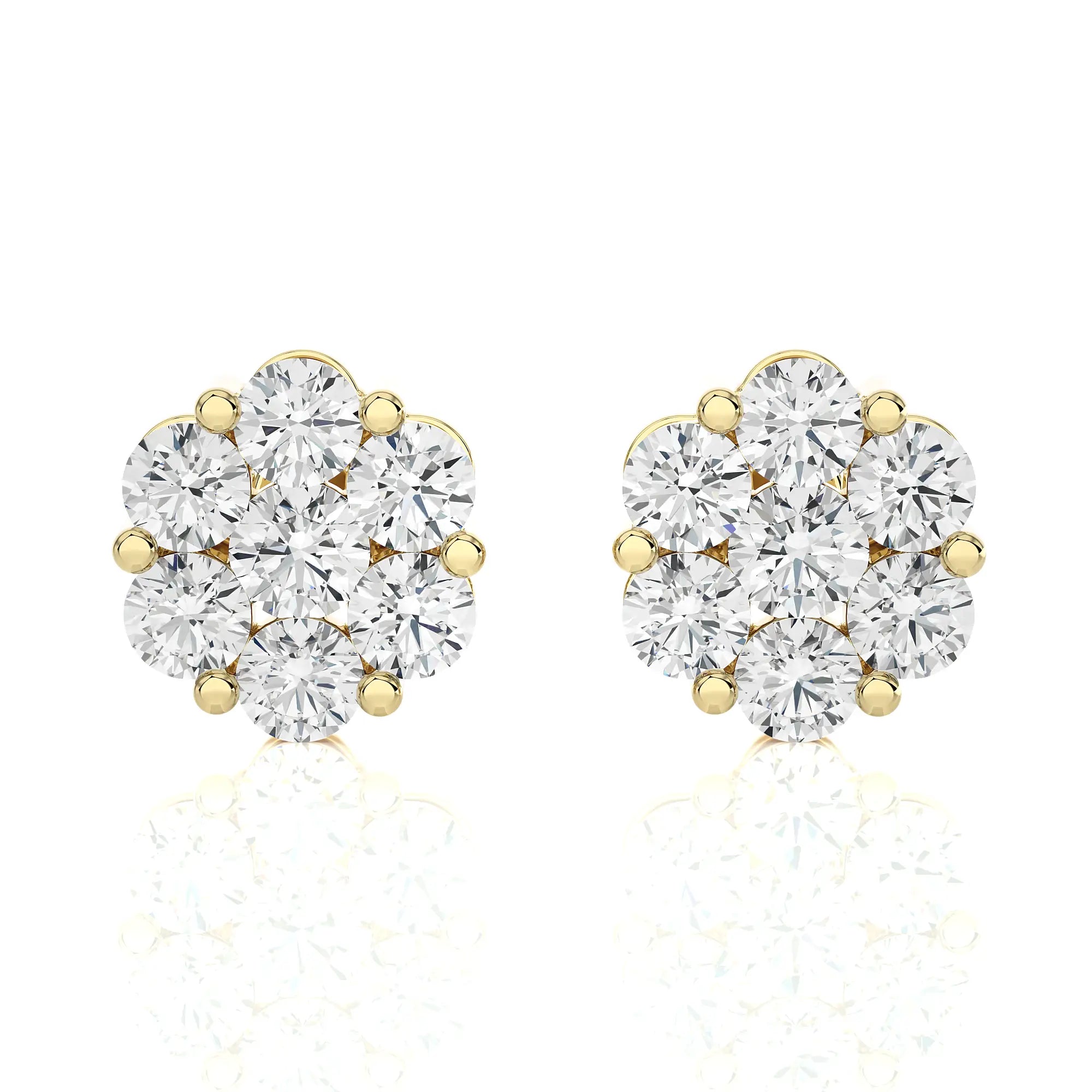 2-1/4 CTW Diamond Delicate Blossom Stud Earrings