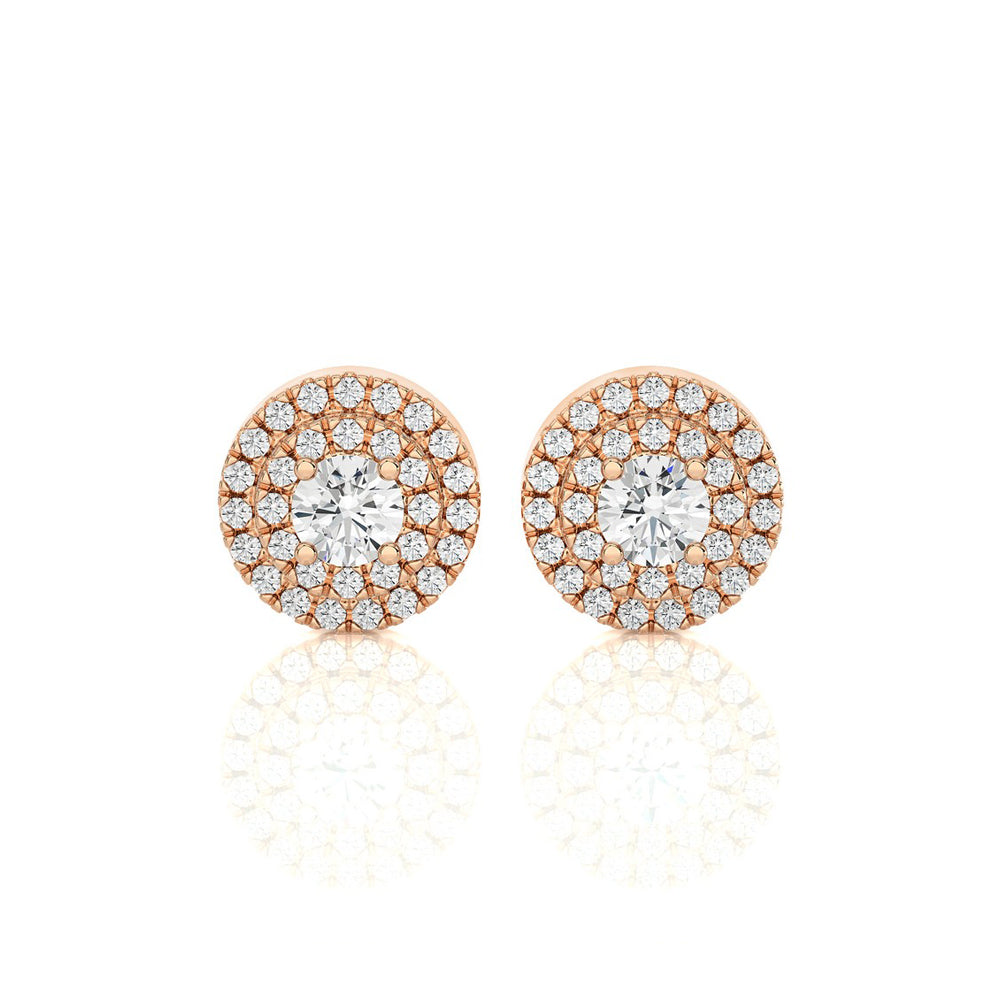 3/8 CTW Radiant Diamond Solitaire Elegant Halo Studs