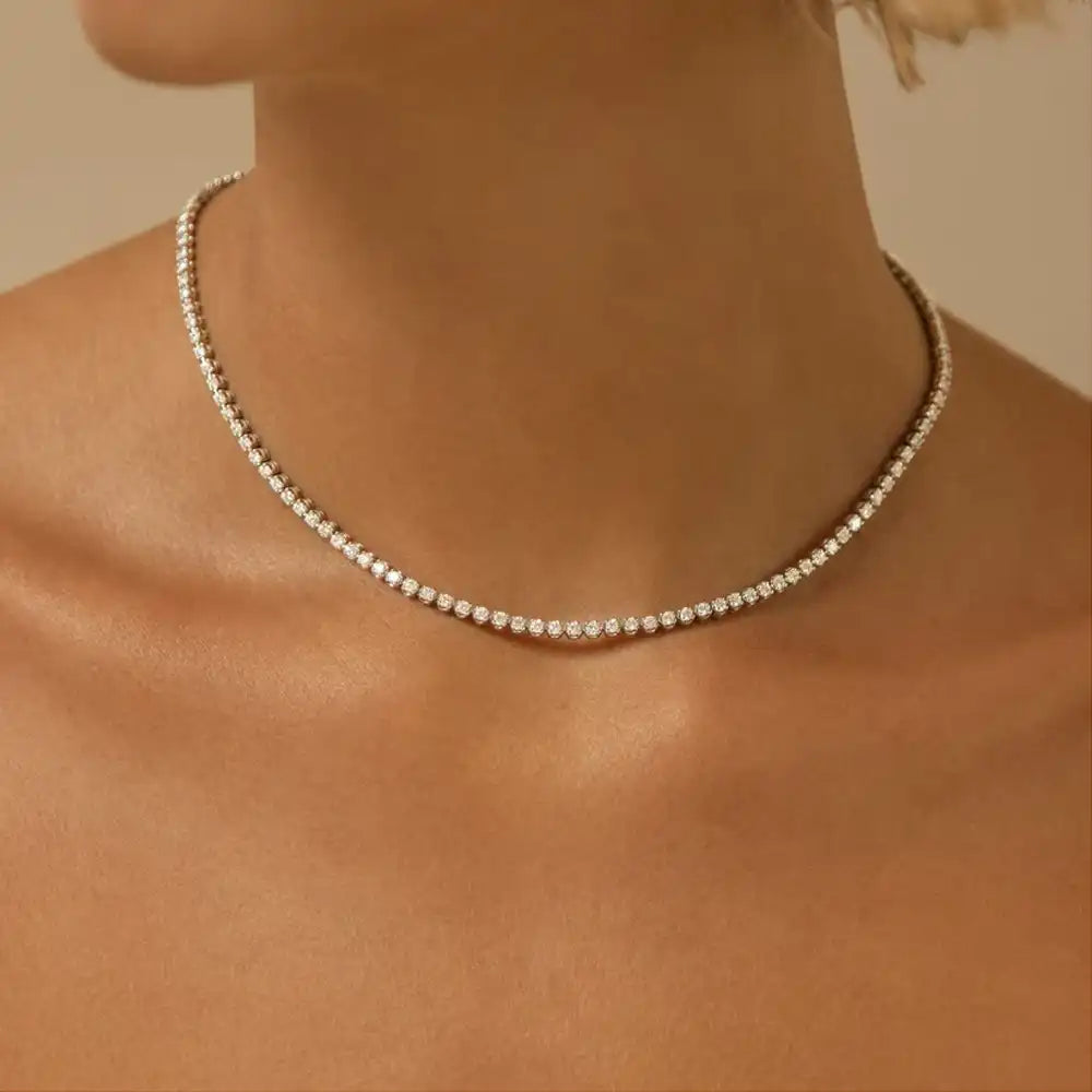 3 CTW Lab Grown Diamond Classic Tennis Necklace