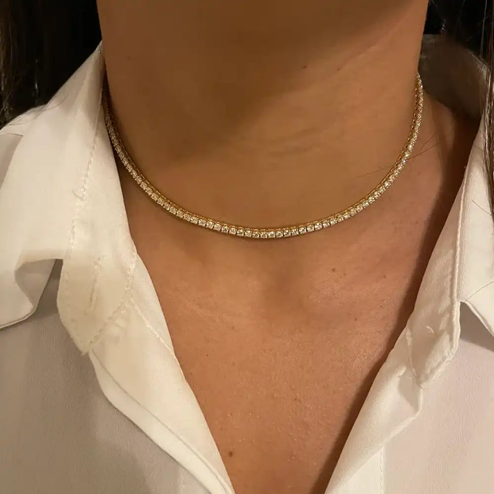 3 CTW Lab Grown Diamond Classic Tennis Necklace